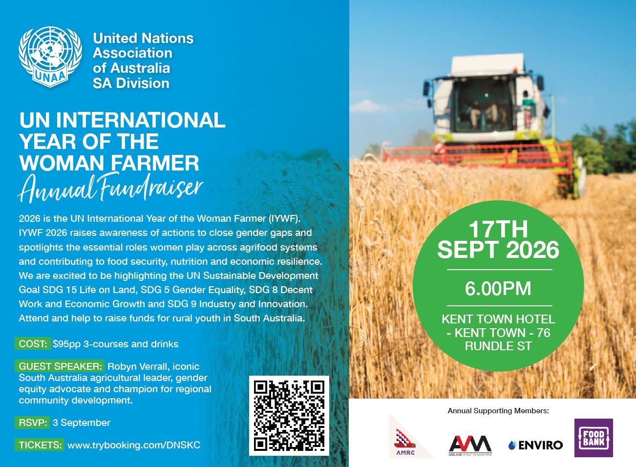 "UN International Year of the Woman Farmer" Dinner - Flyer
