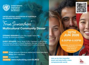 “From Somewhere” Multicultural Community Dinner - Flyer